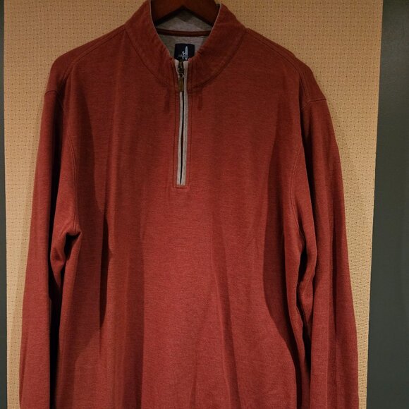 Johnnie-O Quarter-Zip Pullover – Rust Red | Casual Comfort Essential - Picture 3 of 7